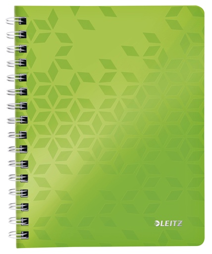 [011663] Cahier de notes Leitz WOW A5 ligné spirale PP vert