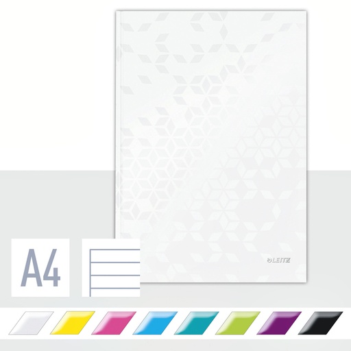 [011657] Cahier de notes Leitz WOW A4 ligné 160 pages blanc