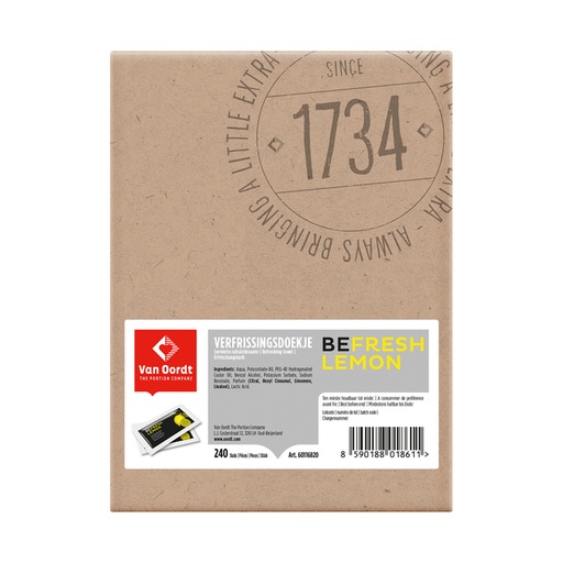 [890567] Lingettes rafraîchissantes BeFresh citron 240 pièces