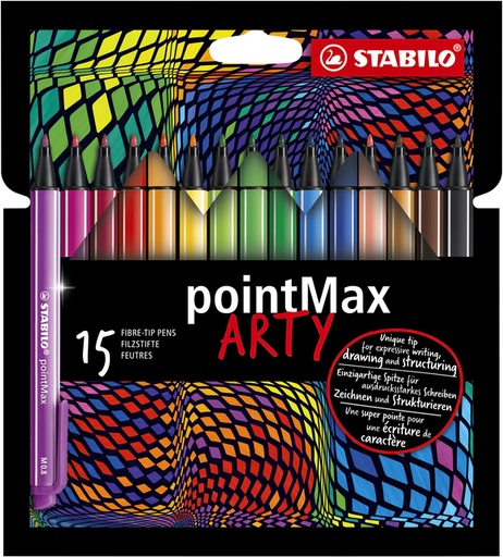 [631198] Feutre STABILO pointMax 488/15 Arty Medium assorti étui 15 pièces