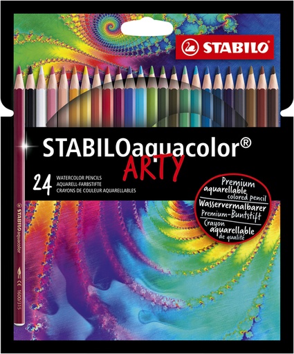 [639998] Kleurpotloden STABILO 1624 aquacolor Arty assorti etui à 24 stuks