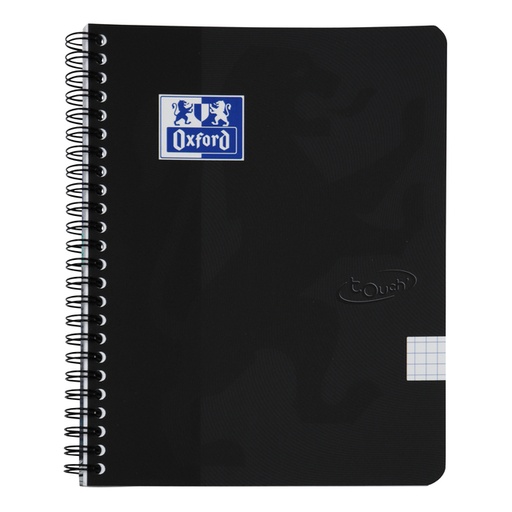 [011149] Bloc à spirale Oxford Touch A5 carreau 5mm 140 pages 80g noir