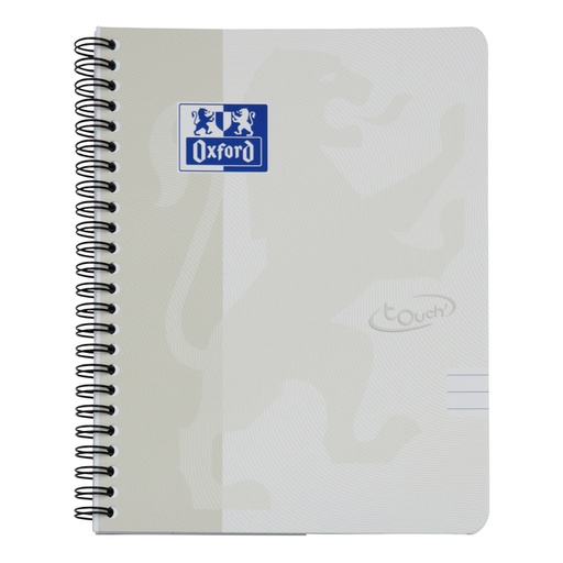 [011146] Bloc à spirale Oxford Touch A5 ligné 140pages 80g gris clair