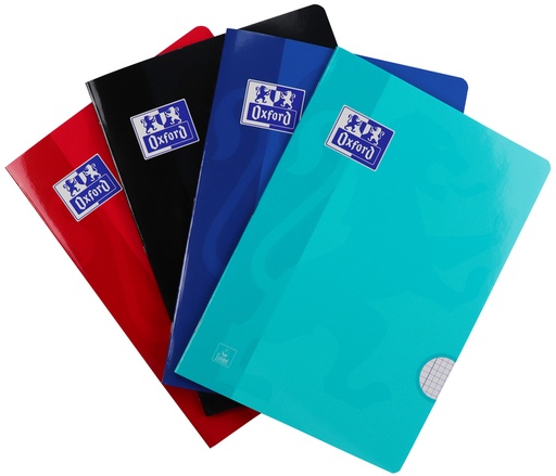 [011163] Cahier Oxford School A4 carreau 5x5mm 72 pages 80g assorti
