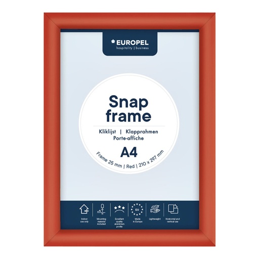 [920444] Kliklijst Europel A4 25mm rood