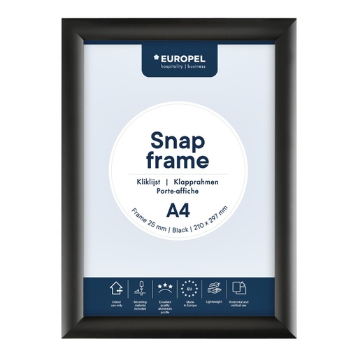 [920445] Cadre clipsable Europel A4 25mm noir