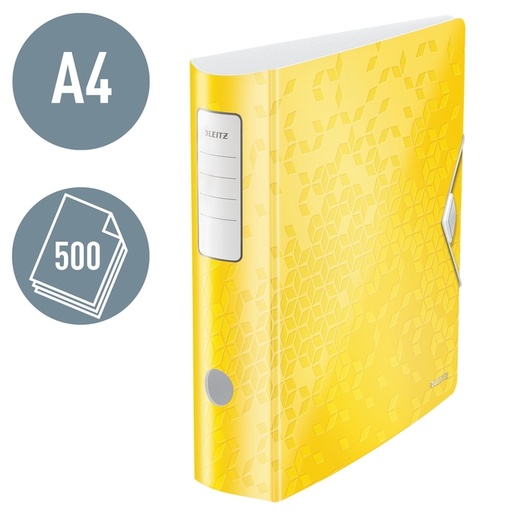 [503033] Classeur à levier Leitz 1106 WOW Active 180° A4 80mm PP jaune