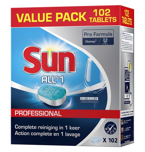 [897283] Vaatwastabletten Sun All-in-one 102 stuks