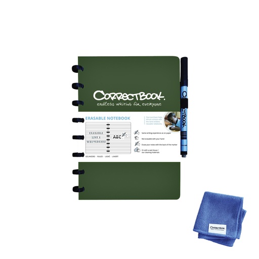 [1000207] Cahier de notes Correctbook  A5 ligné 40 pages Forest Green
