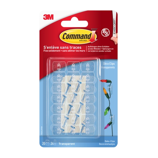 [836334] Clip décoratif Command 17026CLR avec bande de fixation transparent