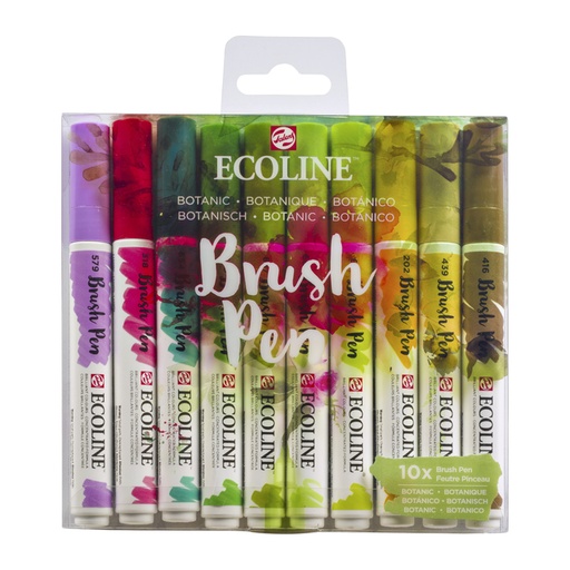 [630164] Brushpen Talens Ecoline set á 10 stuks botanisch