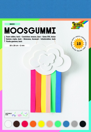 [1000286] Mousse Folia Basic 20x29cm 10 couleurs