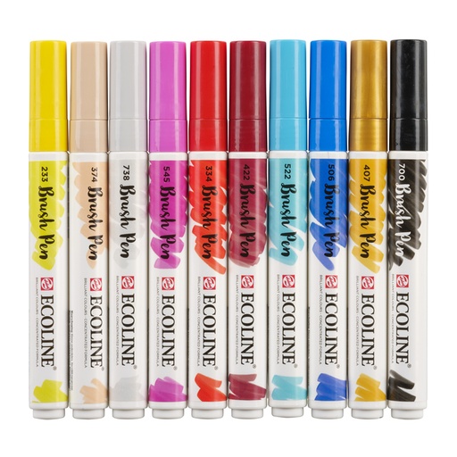 [1385459] Brushpen Talens Ecoline set à 10 stuks mode