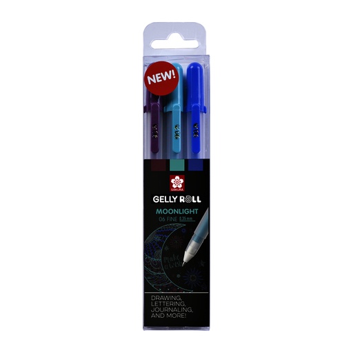 [1385337] Roller Gel Sakura Gelly Roll Moonlight 06 Galaxy set 3 couleurs