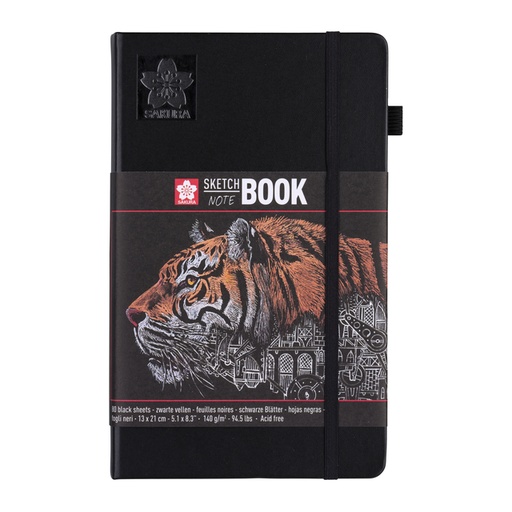 [1385327] Carnet de croquis Sakura 130x210mm 140g 80 feuilles noires