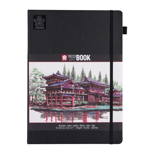[1385331] Schetsboek Sakura 80 witte vellen 140gr 210x297mm zwart