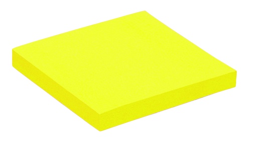 [392381] Bloc mémos Quantore 76x76mm néon jaune 100 feuilles