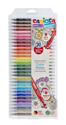 [1386821] Feutre Carioca Birello double pointe assorti set 30 pièces