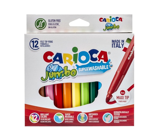 [1386809] Feutre Carioca Jumbo Maxi assorti set 12 pièces