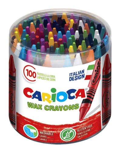 [1386807] Craie à la cire Carioca Maxi boîte 100 pièces assorti