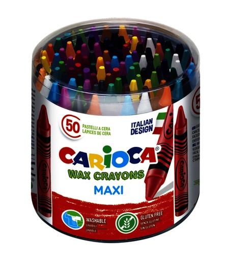 [1386815] Craie à la cire Carioca Maxi boîte 50 pièces assorti