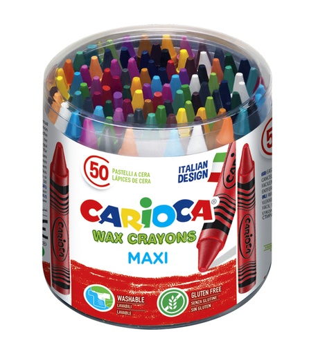 [1386815] Craie à la cire Carioca Maxi boîte 50 pièces assorti