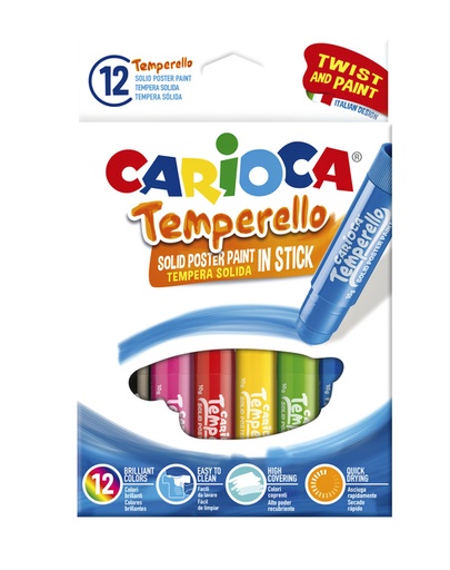 [1386811] Gouache Carioca Temperello set 12 pièces assorti