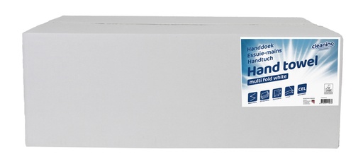 [1386869] Handdoek Cleaninq I-vouw 2-laags 206x240mm 25x150st wit