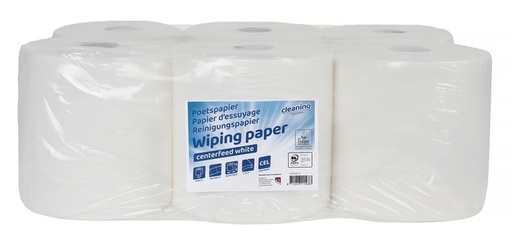 [1386875] Rouleau de nettoyage Cleaninq Midi 2 épaisseurs 160m blanc