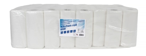 [1386887] Rouleau essuie-tout Cleaninq 2 épaisseurs 50 feuilles 16x 2 rouleaux blanc