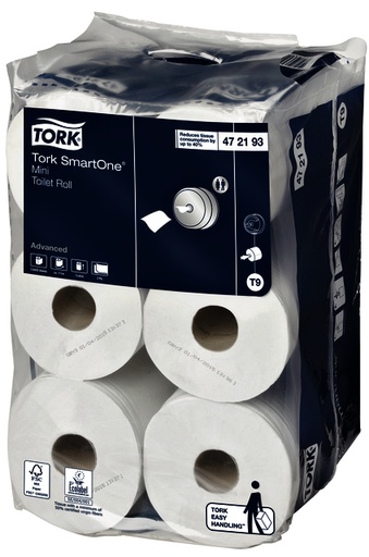 [1386627] Toiletpapier Tork SmartOne® Mini T9 advanced 2-laags 620 vel  wit  472193