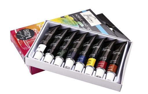 [1387101] Peinture acrylique Nassau Art kit de 8 couleurs