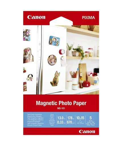 [1387067] Papier photo Canon MG-101 magnétique 10x15cm 5 feuilles
