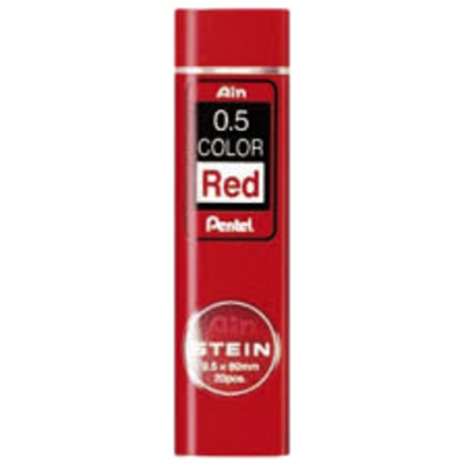 [1386353] Mine Pentel Ain Stein HB 0,5mm rouge tube 20 mines