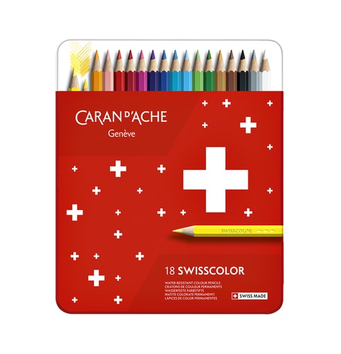[1387130] Crayon de couleur Caran d'Ache Swisscolor boîte 18 pièces assorti