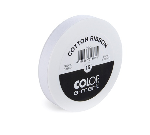 [1386895] Lint Colop E-mark 15mmx25m wit