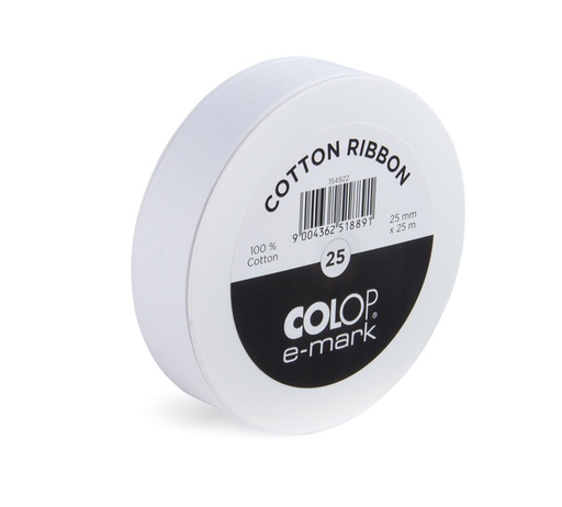 [1386896] Lint Colop E-mark 25mmx25m wit