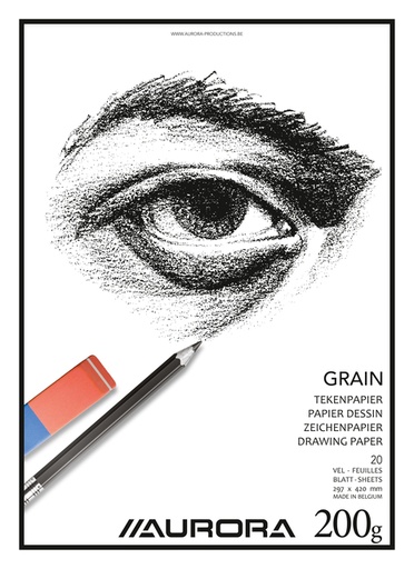 [1385447] Tekenblok Aurora A3 20 vel 200 gram Grain papier