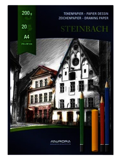 [1385449] Tekenblok Aurora A4 20 vel 200 gram Steinbach papier