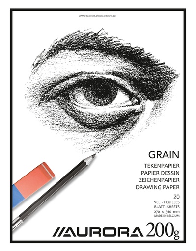 [1385456] Bloc à dessin Aurora 27x36cm 20 feuilles 200g papier Grain