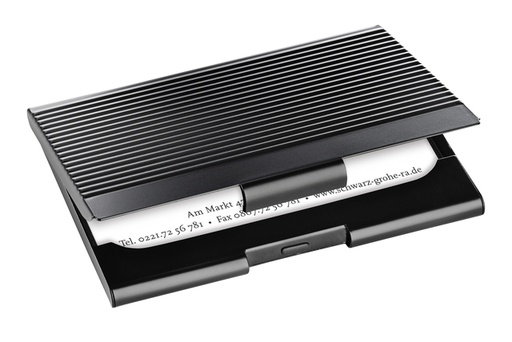 [1386352] Visitekaarthouder Sigel VZ134 voor 20 kaarten 91x58mm aluminium mat zwart