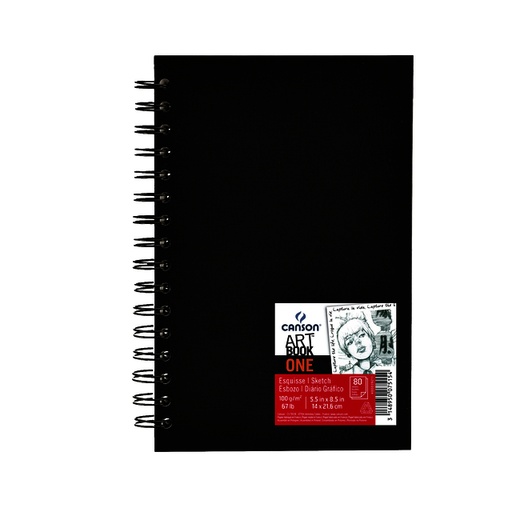 [1386457] Carnet de croquis Canson One Art Book 140x216mm 80 feuilles 100g noir