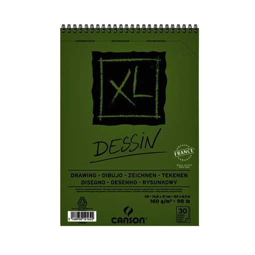 [1386460] Tekenblok Canson XL dessin A5 30v 160gr spiraal