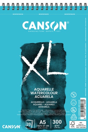 [1386465] Aquarelpapier Canson XL 20vel 300gr A5 wit