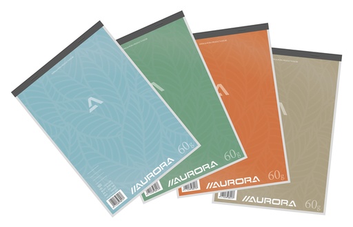 [1388124] Bloc-notes Aurora A4 ligné 100 feuilles 60g assorti