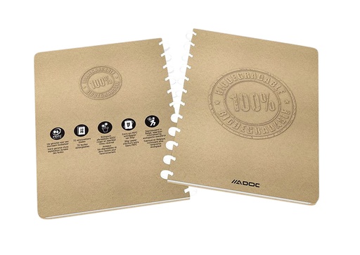 [1388123] Cahier ADOC BIO A4 carreau 4x8mm 144 pages 90g kraft