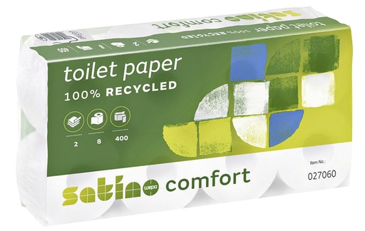 [1386044] Toiletpapier Satino MT1 Comfort 2-laags 400 vel wit 027060
