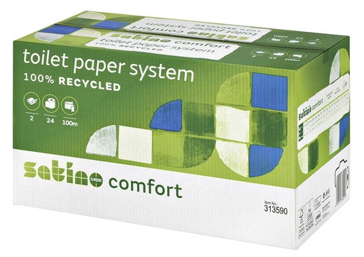 [1386039] Toiletpapier Satino JT3 Comfort systeemrol 2-laags 100m wit 317960