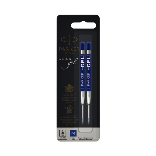 [1388275] Gelschrijvervulling Parker Quink medium blauw blister à 2 stuks