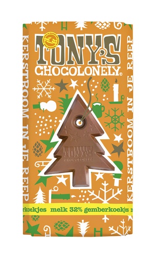 [1388007] Chocolade Tony's Chocolonely Kerst melk gemberkoekjes 180gr